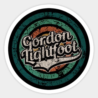 Gordon Lightfoot // Retro Circle Crack Vintage Sticker